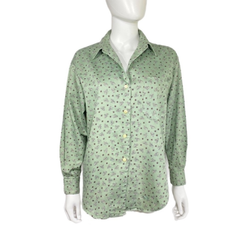 Dockers Women’s Sage Berry Print Soft Cotton Long Sleeve Button Down